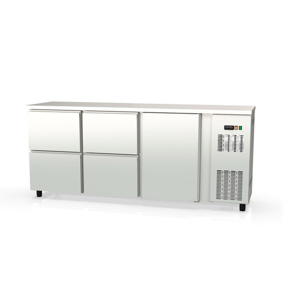 Vaiotec Topline Barkühltisch Edelstahl / 1 Tür & 4 Schubladen, 2025 x 530 mm Vaiotec Topline Barkühltisch Edelstahl / 1 Tür & 4 Schubladen, 2025 x 530 mm