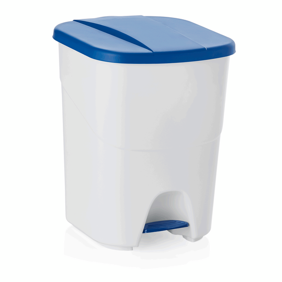 Was Germany Tretabfallbehälter, mit blauem Deckel, 40 ltr., 35 x 38,5 x 45,5 cm, Polypropylen Was Germany Tretabfallbehälter, mit blauem Deckel, 40 ltr., 35 x 38,5 x 45,5 cm, Polypropylen
