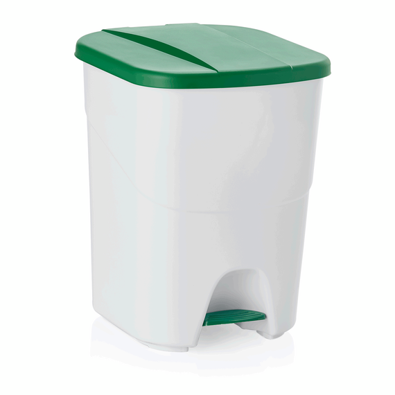Was Germany Tretabfallbehälter, mit grünem Deckel, 40 ltr., 35 x 38,5 x 45,5 cm, Polypropylen Was Germany Tretabfallbehälter, mit grünem Deckel, 40 ltr., 35 x 38,5 x 45,5 cm, Polypropylen