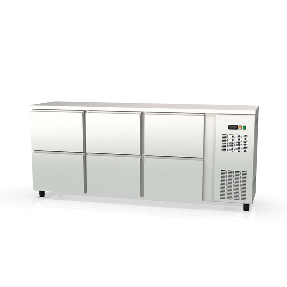 Vaiotec Topline Barkühltisch Edelstahl / 6 Schubladen, 2025 x 530 mm Vaiotec Topline Barkühltisch Edelstahl / 6 Schubladen, 2025 x 530 mm