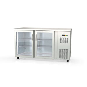 Vaiotec Topline Barkühltisch Edelstahl / 2 Glastüren, 1485 x 530 mm