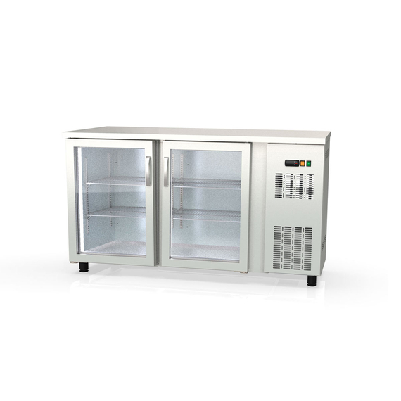 Vaiotec Topline Barkühltisch Edelstahl / 2 Glastüren, 1485 x 530 mm Vaiotec Topline Barkühltisch Edelstahl / 2 Glastüren, 1485 x 530 mm
