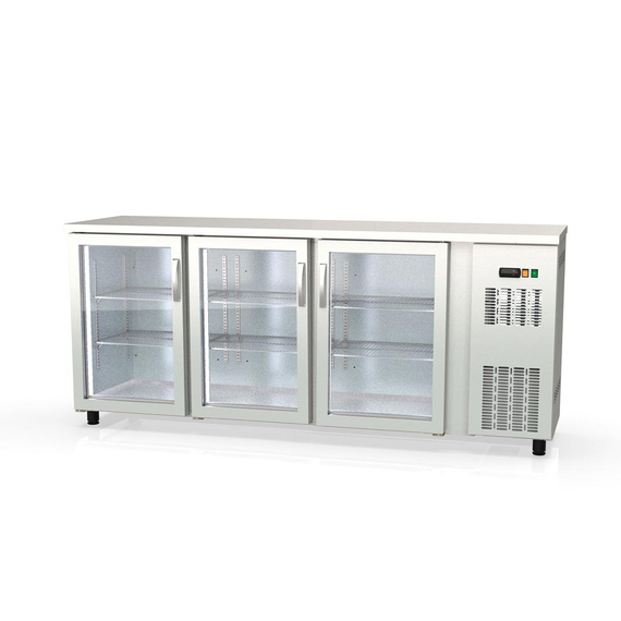 Vaiotec Topline Barkühltisch Edelstahl / 3 Glastüren, 2025 x 530 mm Vaiotec Topline Barkühltisch Edelstahl / 3 Glastüren, 2025 x 530 mm