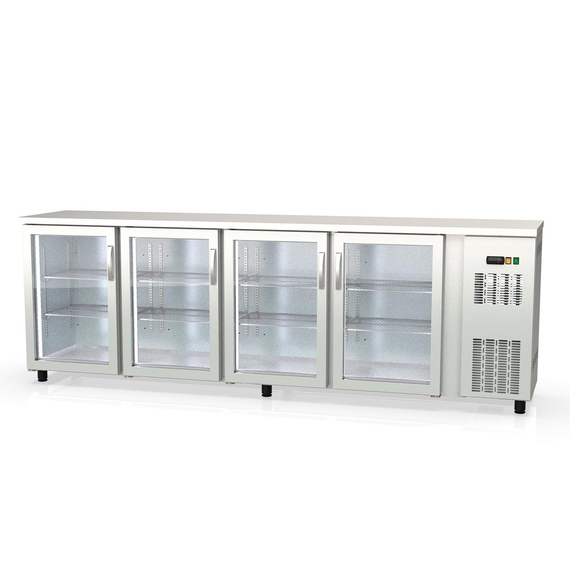 Vaiotec Topline Barkühltisch Edelstahl / 4 Glastüren, 2565 x 530 mm Vaiotec Topline Barkühltisch Edelstahl / 4 Glastüren, 2565 x 530 mm