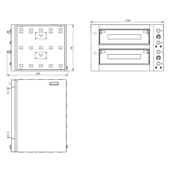 Vaiotec Topline Elektro Pizzaofen 4+4 x 34 cm, 1100 x 835 mm 8 Vaiotec Topline Elektro Pizzaofen 4+4 x 34 cm, 1100 x 835 mm
