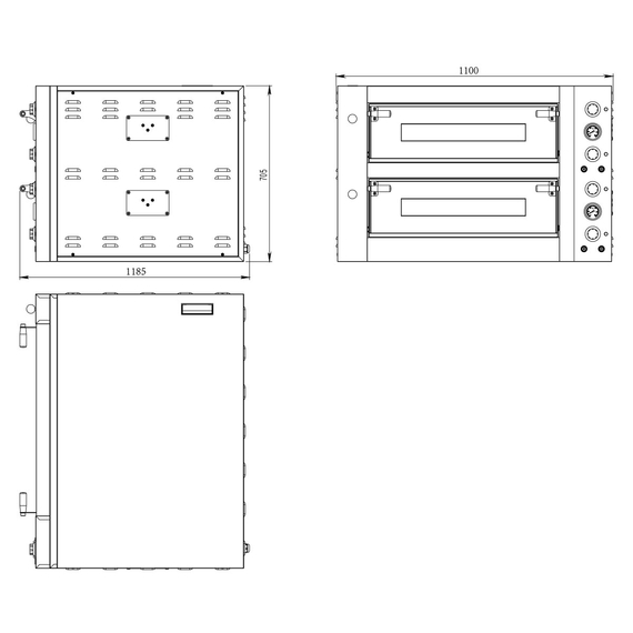 Vaiotec Topline Elektro Pizzaofen 6+6 x 34 cm (tiefe Version), 1100 x 1185 mm 8 Vaiotec Topline Elektro Pizzaofen 6+6 x 34 cm (tiefe Version), 1100 x 1185 mm