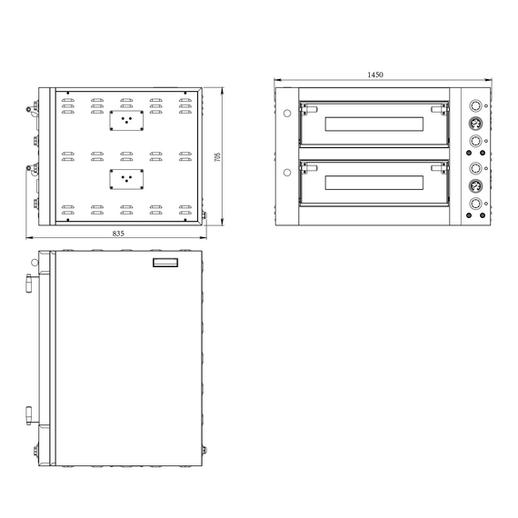 Vaiotec Topline Elektro Pizzaofen 6+6 x 34 cm (breite Version), 1450 x 835 mm 8 Vaiotec Topline Elektro Pizzaofen 6+6 x 34 cm (breite Version), 1450 x 835 mm