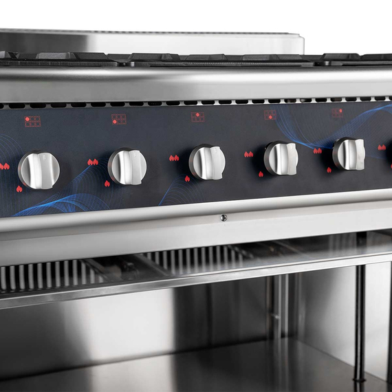 Vaiotec Gasherd - 6 Brenner 43,2 kW - offener Unterbau, 1100 x 700 mm 2 Vaiotec Gasherd - 6 Brenner 43,2 kW - offener Unterbau, 1100 x 700 mm