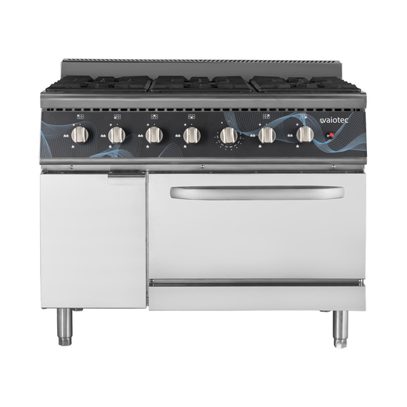 Vaiotec Gasherd - 6 Brenner 43,2 kW - mit Gasbackofen, 1100 x 700 mm 2 Vaiotec Gasherd - 6 Brenner 43,2 kW - mit Gasbackofen, 1100 x 700 mm
