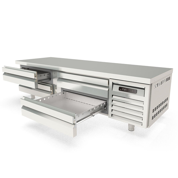 Vaiotec Topline Unterbaukühltisch / 2-fach mit 4 Schubladen für GN 2/1 & GN 1/1, 1660 x 700 mm 1 Vaiotec Topline Unterbaukühltisch / 2-fach mit 4 Schubladen für GN 2/1 & GN 1/1, 1660 x 700 mm