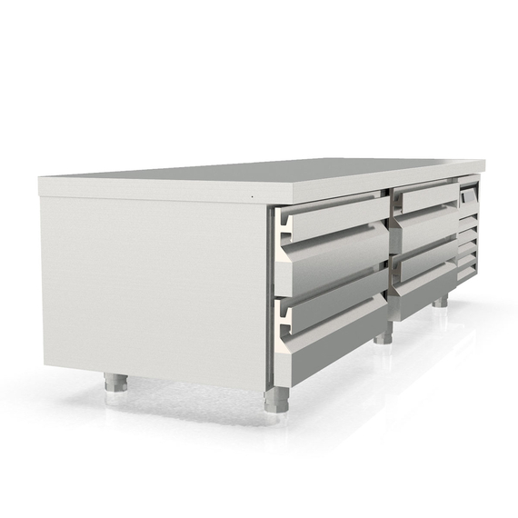 Vaiotec Topline Unterbaukühltisch / 2-fach mit 4 Schubladen für GN 2/1 & GN 1/1, 1660 x 700 mm 3 Vaiotec Topline Unterbaukühltisch / 2-fach mit 4 Schubladen für GN 2/1 & GN 1/1, 1660 x 700 mm