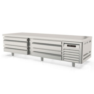 Vaiotec Topline Unterbaukühltisch / 2-fach GN 2/1 mit 4 Schubladen, 2110 x 700 mm