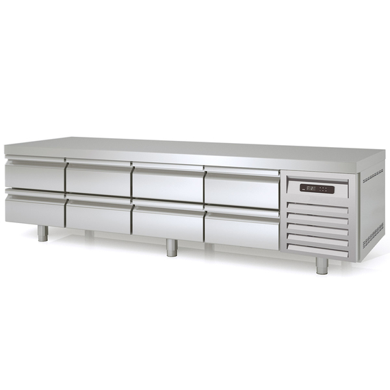 Vaiotec Topline Unterbaukühltisch / 4-fach GN 1/1 mit 8 Schubladen, 2245 x 700 mm Vaiotec Topline Unterbaukühltisch / 4-fach GN 1/1 mit 8 Schubladen, 2245 x 700 mm