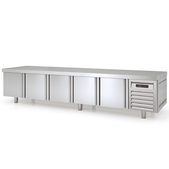 Vaiotec Topline Unterbaukühltisch / 5-fach GN 1/1 mit 5 Türen, 2695 x 700 mm Vaiotec Topline Unterbaukühltisch / 5-fach GN 1/1 mit 5 Türen, 2695 x 700 mm