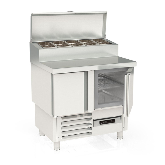 Vaiotec Topline Belegstation / 2-fach mit Türen, Edelstahlaufsatz, GN 1/4, 925 x 700 mm 1 Vaiotec Topline Belegstation / 2-fach mit Türen, Edelstahlaufsatz, GN 1/4, 925 x 700 mm