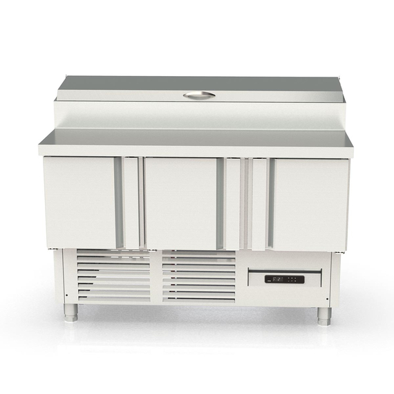 Vaiotec Topline Belegstation / 3-fach mit Türen, Edelstahlaufsatz, GN 1/4, 1375 x 700 mm Vaiotec Topline Belegstation / 3-fach mit Türen, Edelstahlaufsatz, GN 1/4, 1375 x 700 mm