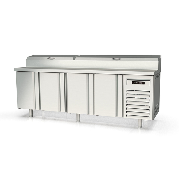 Vaiotec Topline Belegstation / 4-fach mit Türen, Edelstahlaufsatz, GN 1/4, 2245 x 700 mm Vaiotec Topline Belegstation / 4-fach mit Türen, Edelstahlaufsatz, GN 1/4, 2245 x 700 mm