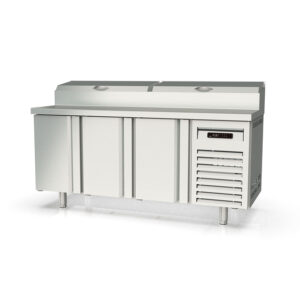 Vaiotec Topline Belegstation / 3-fach mit Türen, Edelstahlaufsatz, GN 1/6, 1795 x 700 mm