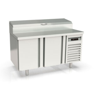 Vaiotec Topline Belegstation / 2-fach mit Türen, EN 60x40, Edelstahlaufsatz, GN 1/3, 1495 x 800 mm