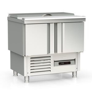 Vaiotec Topline Saladette / 2-fach mit Türen, Edelstahldeckel, GN 1/6, 925 x 700 mm