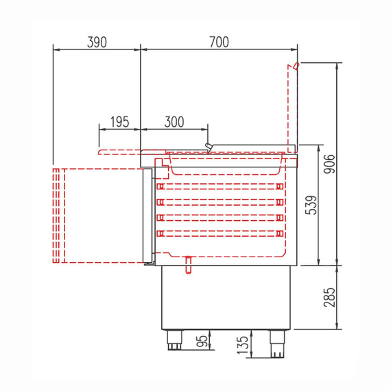 Vaiotec Topline Saladette / 3-fach mit Türen, Edelstahldeckel, GN 1/6 & 1/9, 1375 x 700 mm 2 Vaiotec Topline Saladette / 3-fach mit Türen, Edelstahldeckel, GN 1/6 & 1/9, 1375 x 700 mm