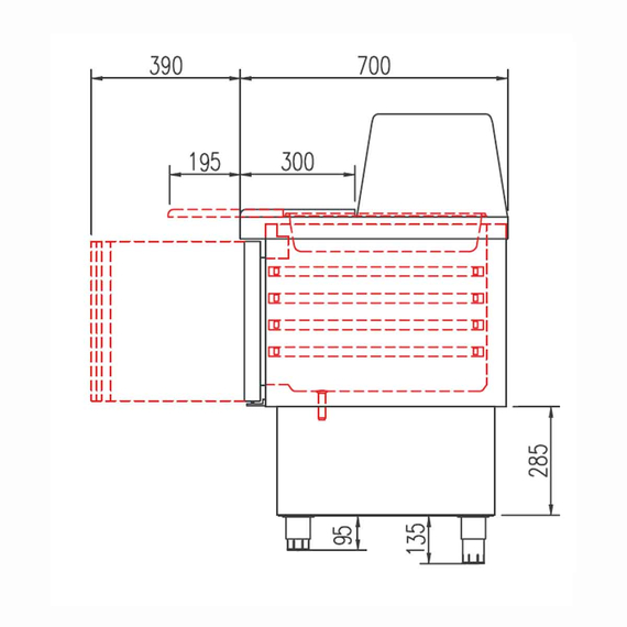 Vaiotec Topline Saladette / 3-fach mit Türen, Glasaufsatz gerade, GN 1/6 & 1/9, 1375 x 700 mm 2 Vaiotec Topline Saladette / 3-fach mit Türen, Glasaufsatz gerade, GN 1/6 & 1/9, 1375 x 700 mm