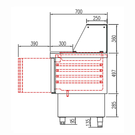Vaiotec Topline Saladette / 3-fach mit Türen, Glasaufsatz schräg, GN 1/6 & 1/9, 1375 x 700 mm 2 Vaiotec Topline Saladette / 3-fach mit Türen, Glasaufsatz schräg, GN 1/6 & 1/9, 1375 x 700 mm