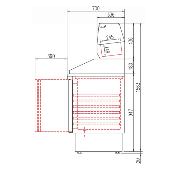 Vaiotec Topline Pizzatisch / 3-fach mit Türen, Extravolumen, Granitplatte grau, inkl. Kühlaufsatz, GN 1/4, 1370 x 700 mm 1 Vaiotec Topline Pizzatisch / 3-fach mit Türen, Extravolumen, Granitplatte grau, inkl. Kühlaufsatz, GN 1/4, 1370 x 700 mm