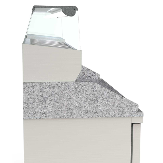 Vaiotec Topline Pizzatisch / 4-fach mit Türen, Granitplatte grau, inkl. Kühlaufsatz, GN 1/4, 2545 x 600 mm 1 Vaiotec Topline Pizzatisch / 4-fach mit Türen, Granitplatte grau, inkl. Kühlaufsatz, GN 1/4, 2545 x 600 mm