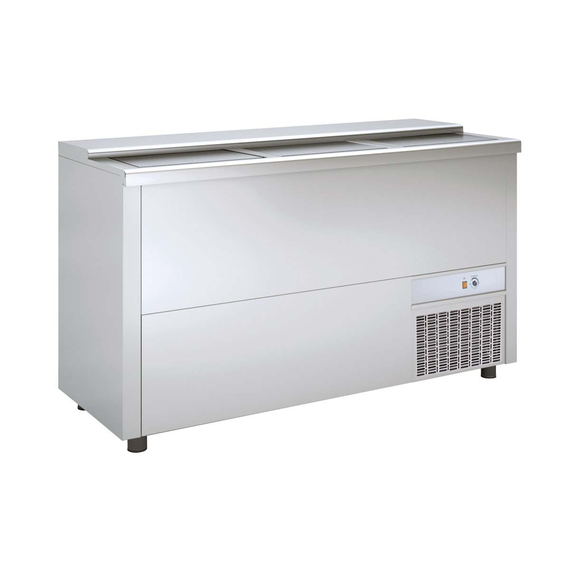 Vaiotec Topline Getränkekühltruhe mit 3 Edelstahlschiebedeckeln, 420 Liter, 1500 x 550 mm Vaiotec Topline Getränkekühltruhe mit 3 Edelstahlschiebedeckeln, 420 Liter, 1500 x 550 mm