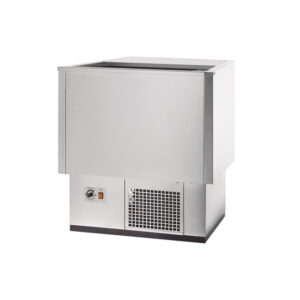Vaiotec Topline Getränkekühltruhe Edelstahl mit Edelstahlschiebedeckel, 129 Liter, 705 x 545 mm
