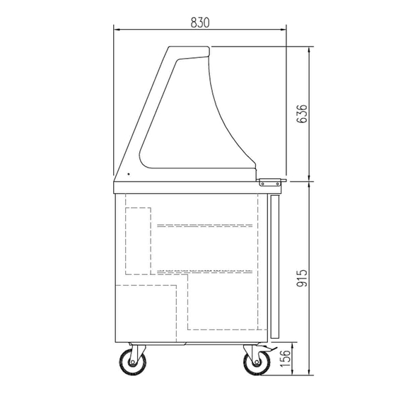 Vaiotec Topline Zubereitungstisch / 2-fach mit Türen, Glasklappdeckel, auf Rollen, GN 1/6, 1228 x 830 mm 1 Vaiotec Topline Zubereitungstisch / 2-fach mit Türen, Glasklappdeckel, auf Rollen, GN 1/6, 1228 x 830 mm