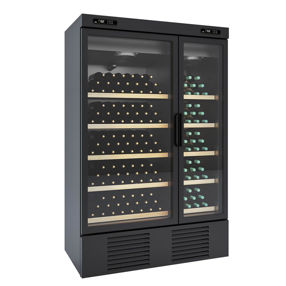 Vaiotec Topline Weinkühlschrank Schwarz, 2 Zonen asymmetrisch, 1000 Liter, 1250 x 770 mm Vaiotec Topline Weinkühlschrank Schwarz, 2 Zonen asymmetrisch, 1000 Liter, 1250 x 770 mm