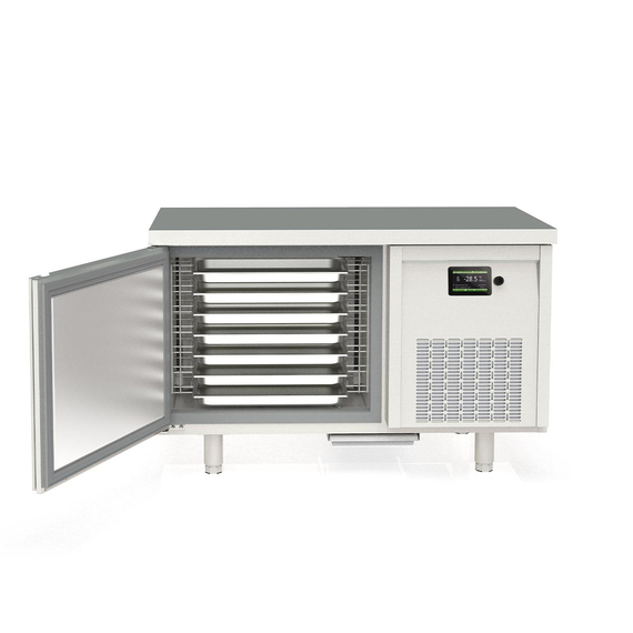 Vaiotec Topline Schockfroster Edelstahl, für 7x GN1/1 (40 mm), Aggregat rechts, 1350 x 700 mm 2 Vaiotec Topline Schockfroster Edelstahl, für 7x GN1/1 (40 mm), Aggregat rechts, 1350 x 700 mm