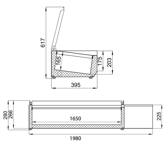 Vaiotec Kühlaufsatz mit Edelstahldeckel, 9 x GN 1/3, 1980 x 395 mm 2 Vaiotec Kühlaufsatz mit Edelstahldeckel, 9 x GN 1/3, 1980 x 395 mm