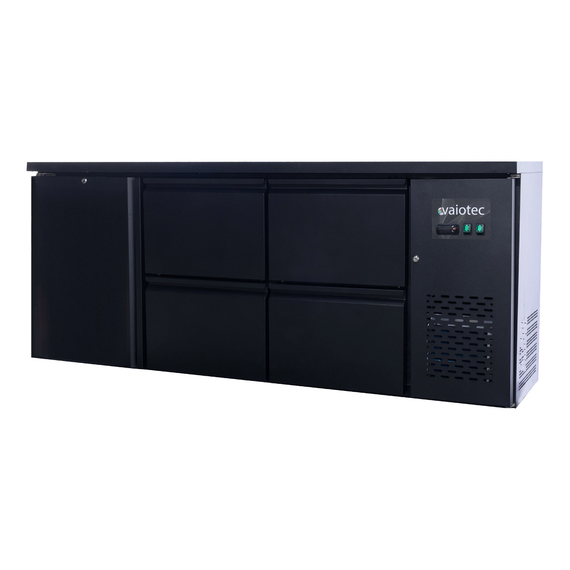 Vaiotec Barkühltisch schwarz / 1 Tür & 4 Schubladen - 425 l, 2005 x 520 mm 5 Vaiotec Barkühltisch schwarz / 1 Tür & 4 Schubladen - 425 l, 2005 x 520 mm