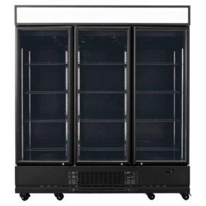 Vaiotec Topline Getränkekühlschrank 3 Türen / 1610 Liter mit Leuchtaufsatz "schwarz", 1919 x 742 mm