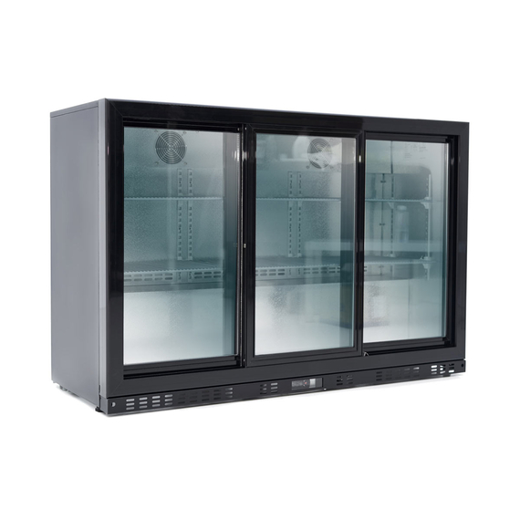 Vaiotec Barkühlschrank schwarz / 3 Glasschiebetüren, Höhe 900 mm, 1350 x 520 mm Vaiotec Barkühlschrank schwarz / 3 Glasschiebetüren, Höhe 900 mm, 1350 x 520 mm