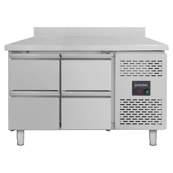Vaiotec Kühltisch / 4 Schubladen inkl. Aufkantung - Monoblock, 1360 x 700 mm Vaiotec Kühltisch / 4 Schubladen inkl. Aufkantung - Monoblock, 1360 x 700 mm