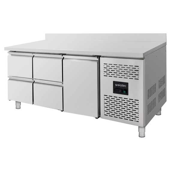 Vaiotec Kühltisch / 1 Tür & 4 Schubladen inkl. Aufkantung - Monoblock, 1795 x 700 mm 1 Vaiotec Kühltisch / 1 Tür & 4 Schubladen inkl. Aufkantung - Monoblock, 1795 x 700 mm