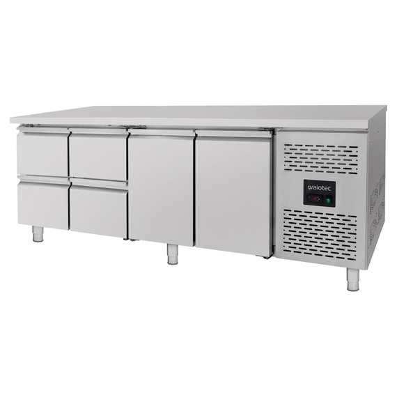 Vaiotec Kühltisch / 2 Türen & 4 Schubladen - Monoblock, 2230 x 700 mm 1 Vaiotec Kühltisch / 2 Türen & 4 Schubladen - Monoblock, 2230 x 700 mm