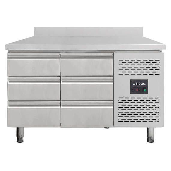 Vaiotec Kühltisch / 6 Schubladen inkl. Aufkantung - Monoblock, 1360 x 700 mm Vaiotec Kühltisch / 6 Schubladen inkl. Aufkantung - Monoblock, 1360 x 700 mm