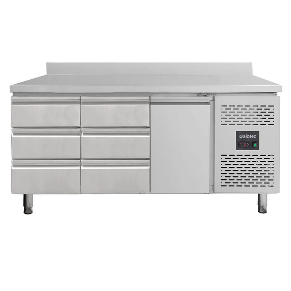 Vaiotec Kühltisch / 1 Tür & 6 Schubladen links/mitte inkl. Aufkantung - Monoblock, 1795 x 700 mm Vaiotec Kühltisch / 1 Tür & 6 Schubladen links/mitte inkl. Aufkantung - Monoblock, 1795 x 700 mm