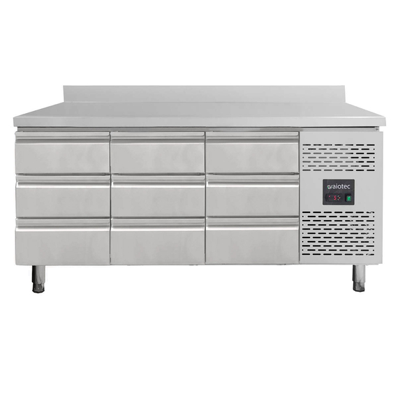 Vaiotec Kühltisch / 9 Schubladen inkl. Aufkantung - Monoblock, 1795 x 700 mm Vaiotec Kühltisch / 9 Schubladen inkl. Aufkantung - Monoblock, 1795 x 700 mm