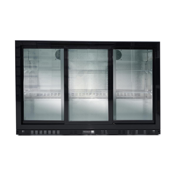Vaiotec Barkühlschrank schwarz / 3 Glasschiebetüren, Höhe 840 mm, 1350 x 520 mm 1 Vaiotec Barkühlschrank schwarz / 3 Glasschiebetüren, Höhe 840 mm, 1350 x 520 mm