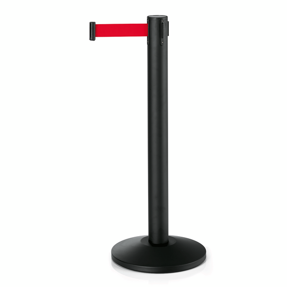 Was Germany Abgrenzungspfosten Set LARGEFLEX, schwarz, 4,5 m, rotes Gurtband, Set á 2 Stück, pulverbeschichtet, Polyesterfaser, Stahl Was Germany Abgrenzungspfosten Set LARGEFLEX, schwarz, 4,5 m, rotes Gurtband, Set á 2 Stück, pulverbeschichtet, Polyesterfaser, Stahl