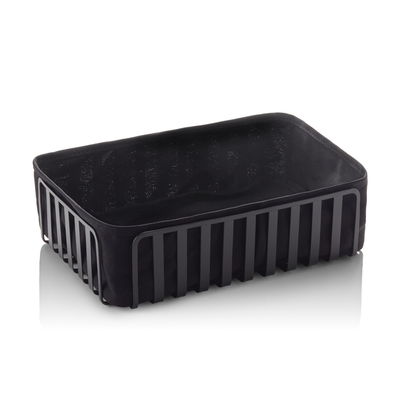 Was Germany Korb, 28,5 x 18,5 x 8 cm, schwarz pulverbeschichtet, Metall, Baumwolle Was Germany Korb, 28,5 x 18,5 x 8 cm, schwarz pulverbeschichtet, Metall, Baumwolle