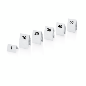 Was Germany Tischnummernschild Set 1-50, 5 x 3,5 x 3,5 cm, 50-teilig, Kunststoff