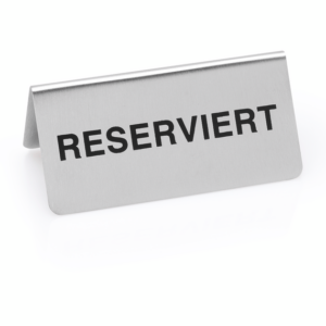 Was Germany Hinweisschild "Reserviert" Set, 10 x 5 x 5 cm, Set á 12 Stück, Chromnickelstahl