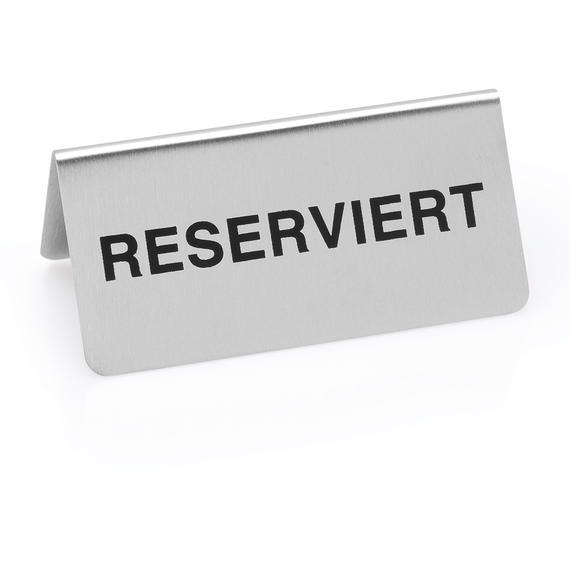 Was Germany Hinweisschild "Reserviert" Set, 10 x 5 x 5 cm, Set á 12 Stück, Chromnickelstahl Was Germany Hinweisschild "Reserviert" Set, 10 x 5 x 5 cm, Set á 12 Stück, Chromnickelstahl